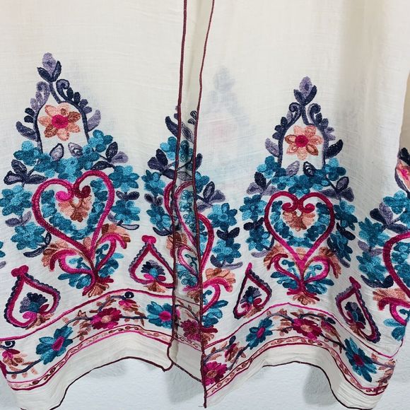 T Party Embroidered Cotton Open Boho Cardigan Size Small Women’s - Picture 4 of 7